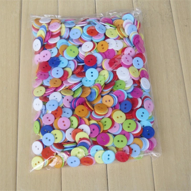 150PCs Multicolor Straw Hat Shape 2-Hole Wooden Buttons Scrapbooking Sewing