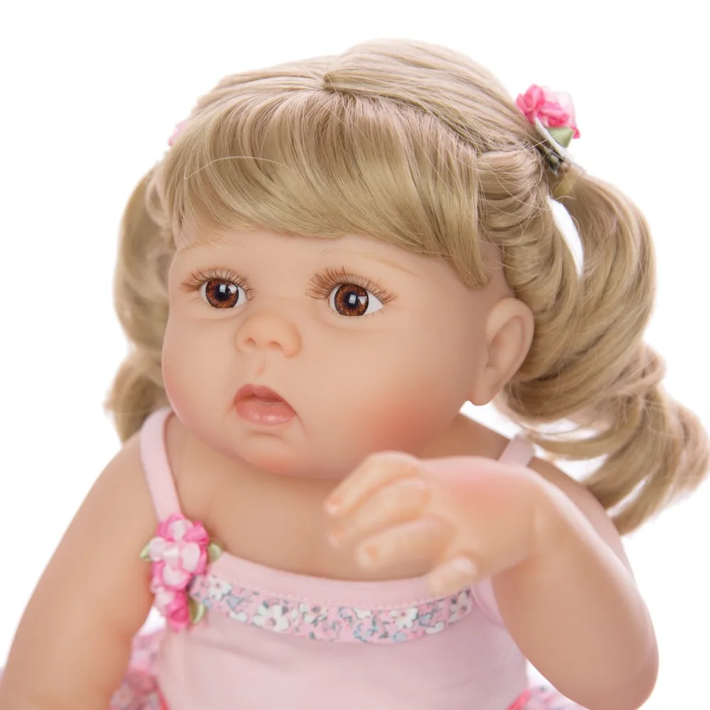 Дизайн 23 дюймов милые куклы Reborn реалистичные полностью силиконовые тела Очаровательная Кукла Reborn Girl с DIY волосы мода ребенок Рождественский подарок