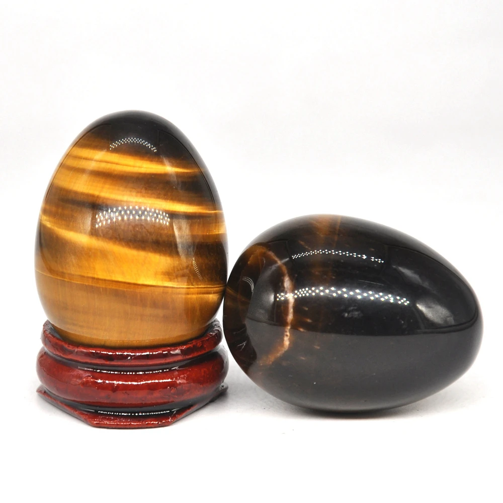 

30x40mm Tiger Eye Egg Shaped Stone Healing Natural Crystal Kegel Massage Accessory Minerale Gemstone Spiritual Home Decoration