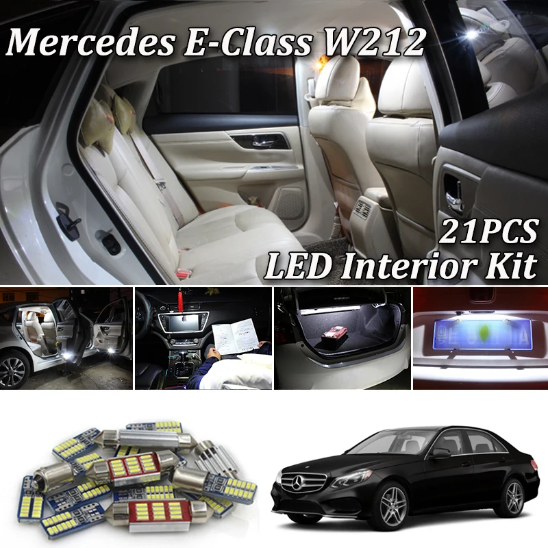 21X белые светодиодные с CANBUS салона автомобиля Комплект ламп для Mercedes Benz E class W212 светодиодные фонари интерьера 2009