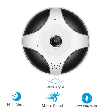 

Panoramic Camera 960P HD Wireless IP Camera Indoor Security Camera 360 Degree Fisheye Wifi Camera Two Way Audio Motion Detection