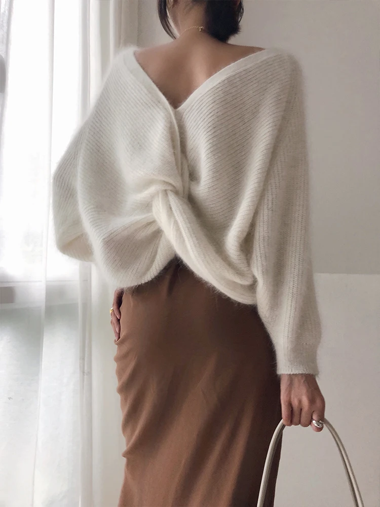 Women's Loose Long Sleeve V-neck Top In Autumn Winter Sweater Women  Korean  Plus Size Sweater Women Sweaters and Pullovers