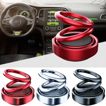 

Suspension Interior Perfume Decoration Magnetic Diffuser Rotating Double Ring Solar Car Fragrance Alloy Accessories Aromatherapy