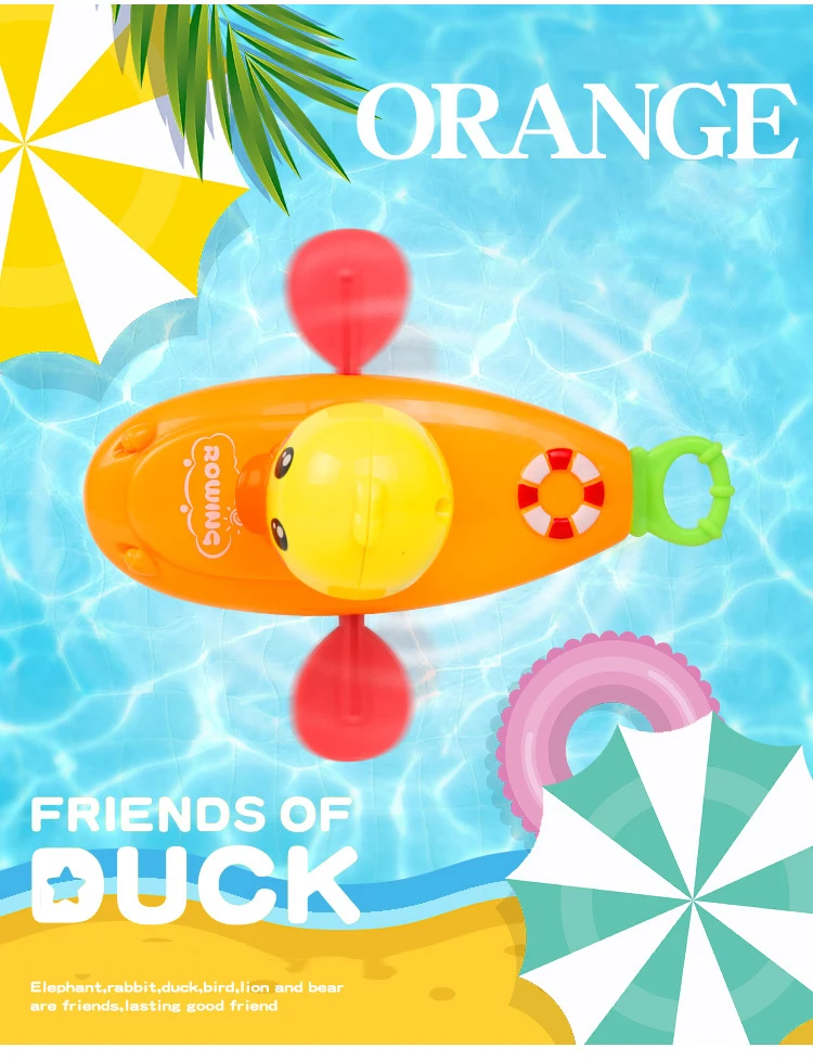 1 pcs Cute Cartoon Duck Bath Toys Classic Water Toy Back Rowing Boat  Baby Bathing Swim Duck Chain Clockwork Toy for Children Baby & Toddler Toys near me
