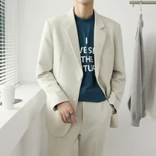 Oimg outono novo estilo coreano versão de ligeiramente solto masculino casual terno bonito masculino singles jaqueta terno masculino