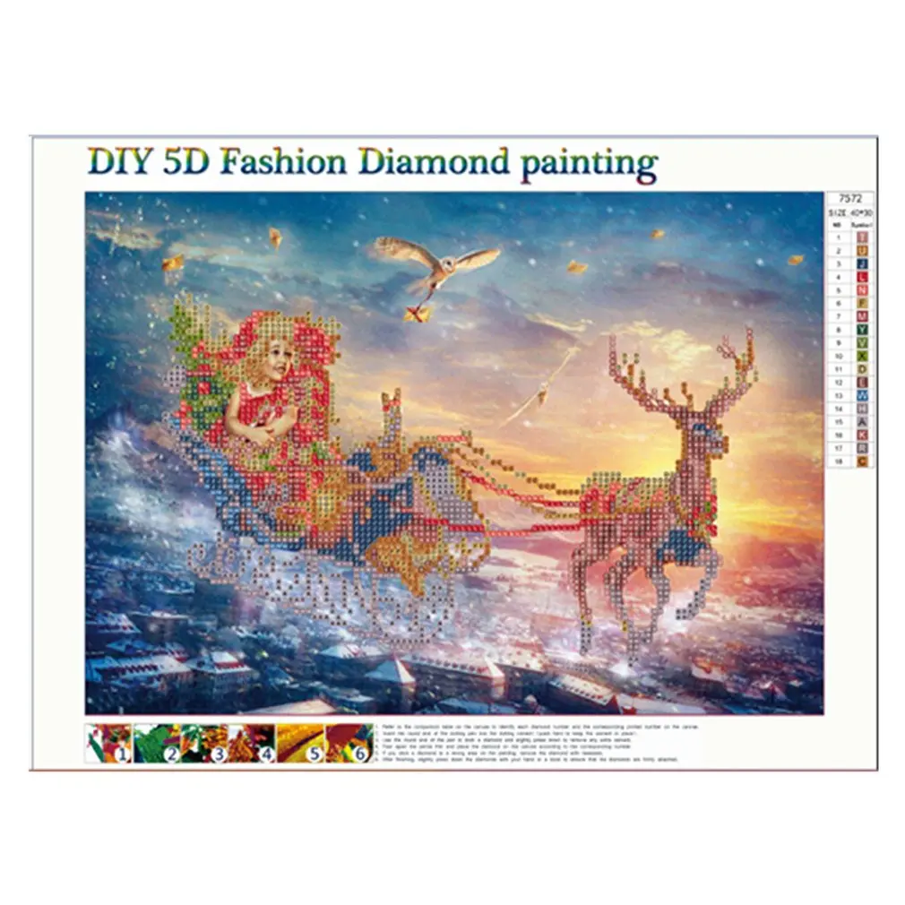 

5d Diamond Cross Stitch Draw Full Diamond Christmas Series 7572 Lovely Living Room Kitchen Rhinestone Full-Drill Photos