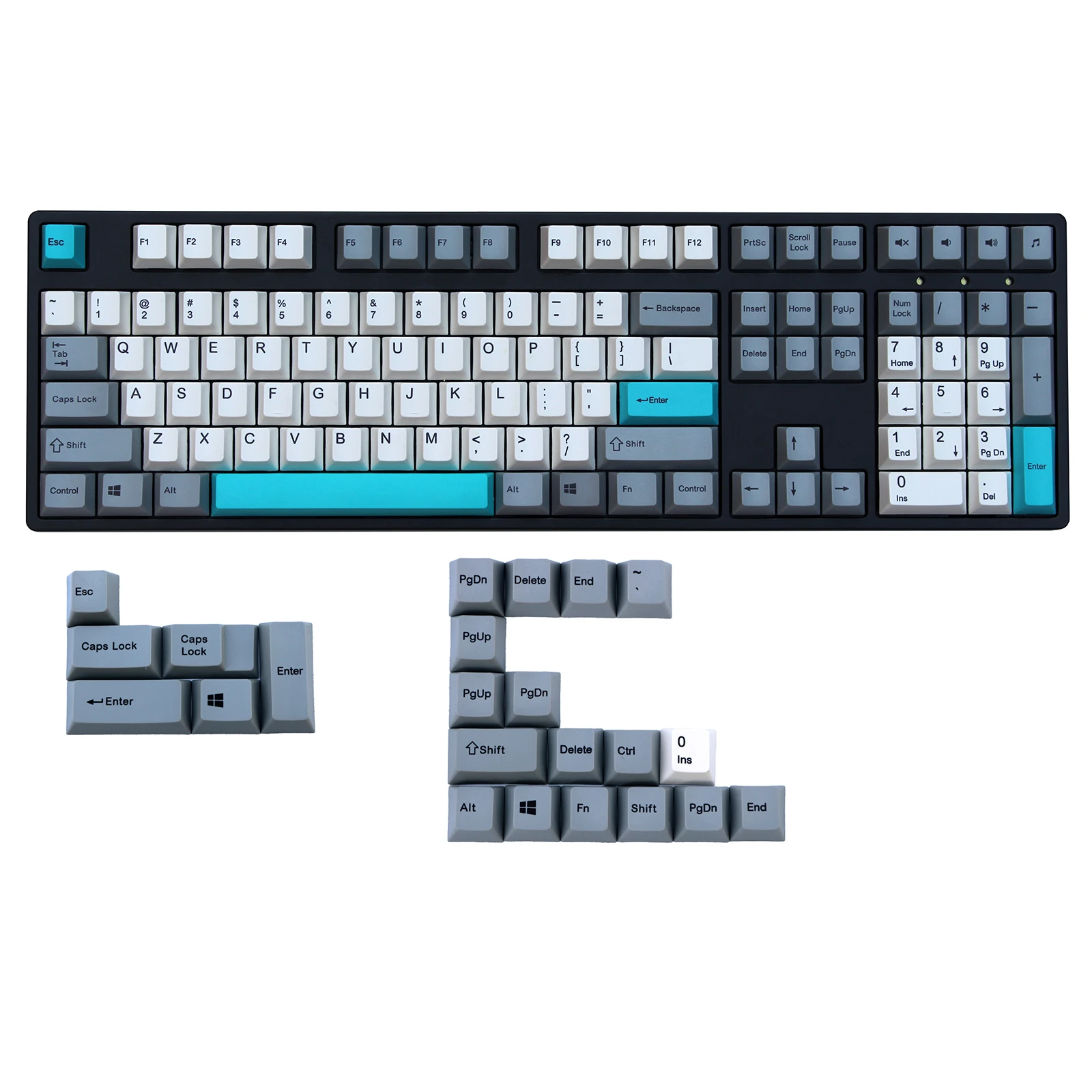 White/Gray 108 keys dye sublimated pbt keycap for mechanical keyboard Cherry Filco Ducky keycap Cherry profile Only sell keycaps