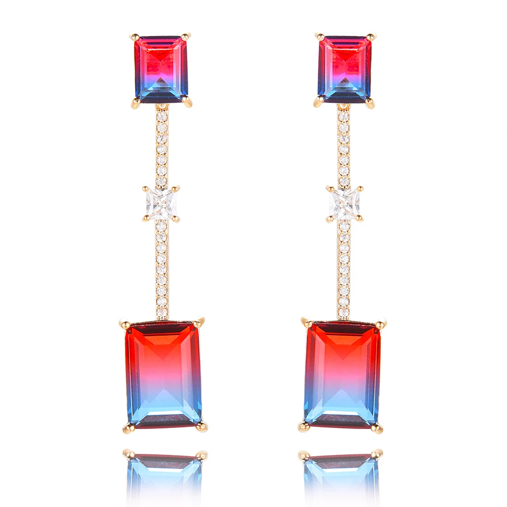

missvikki Women Bride Wedding Drop Earrings Romantic Refined Austrian crystal Ladies Daily Party Show Earring Jewelry Best Gift