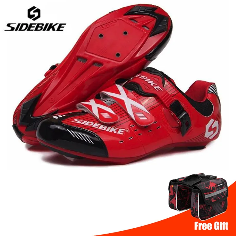add bag SIDEBIKE/Мужская обувь для велоспорта; комплект с педалью; sapatilha ciclismo; обувь для гоночного велосипеда; самоблокирующиеся велосипедные кроссовки; спортивная профессиональная обувь - Цвет: add bag