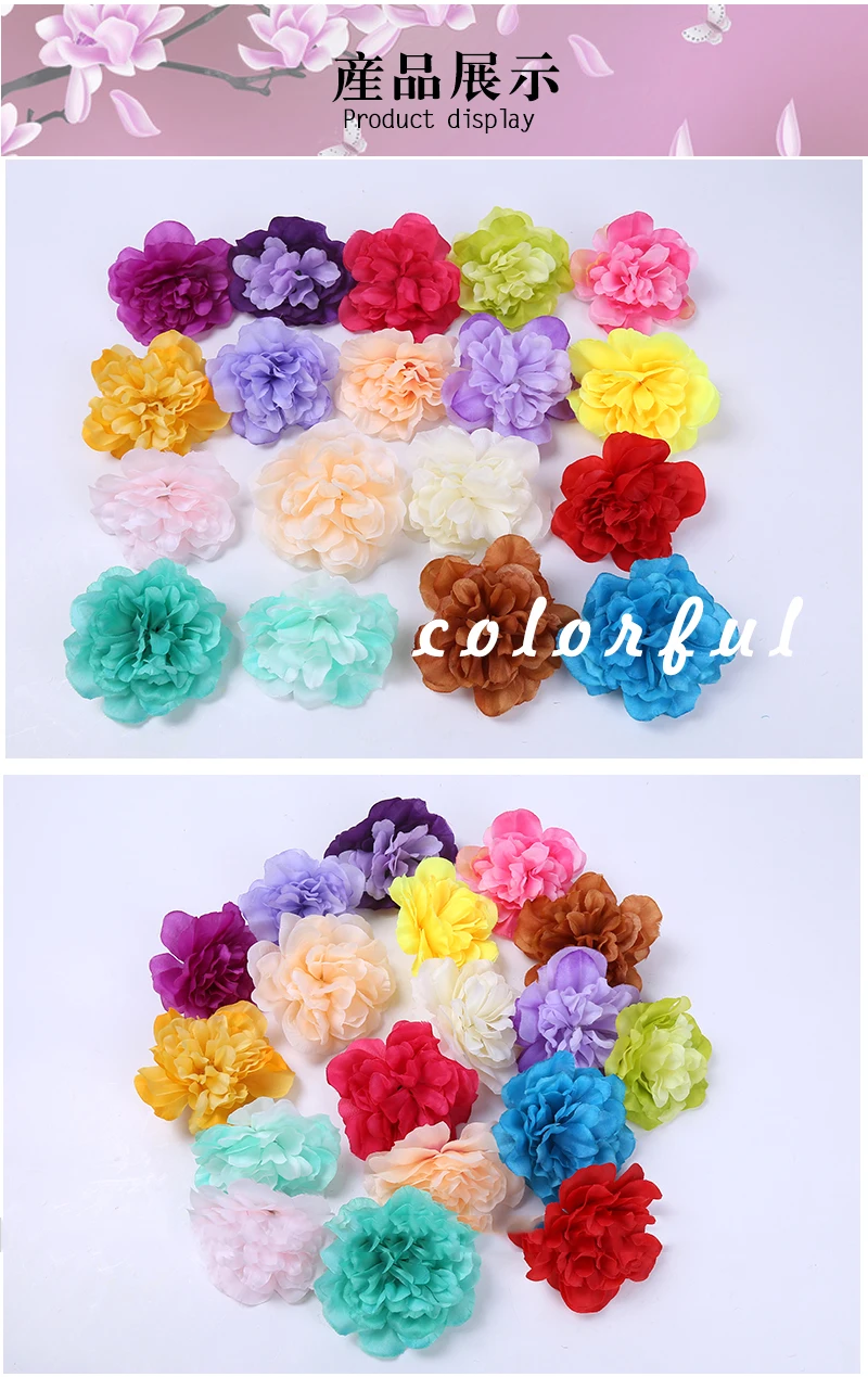 50pcs /lot Simulation Dahlia head Silk Flower Wedding Arch decorative Flower Wall Photography Landscaping decorative Fake flower