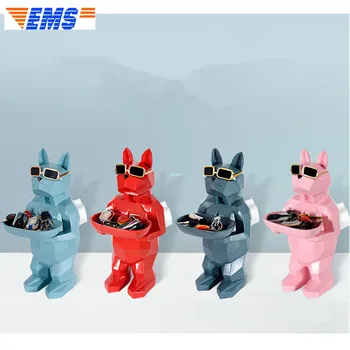 

17" Home Decorations Animal Simulation French Bulldog Multi-functional Tissue Box Art Craft Creative Present Resin 43CM Z2486