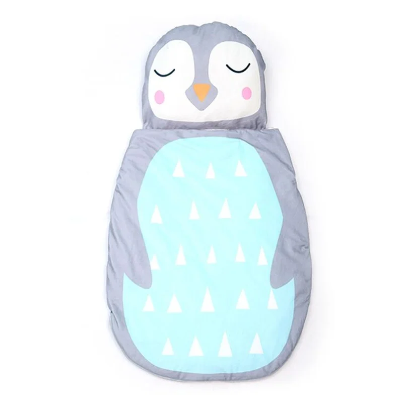 От 0 до 3 лет, хлопковый зимний плотный теплый спальный мешок с мультяшными животными для малышей, спальный мешок для новорожденных с рисунком лисы, пеленальный конверт, спальный мешок - Цвет: Pengiun