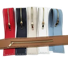 1PC Bag Accessories Custom DIY Zipper For Woven Bag Hardware Soild Zipper Sewing Accessory Useful Handbag Zipper PU Leather