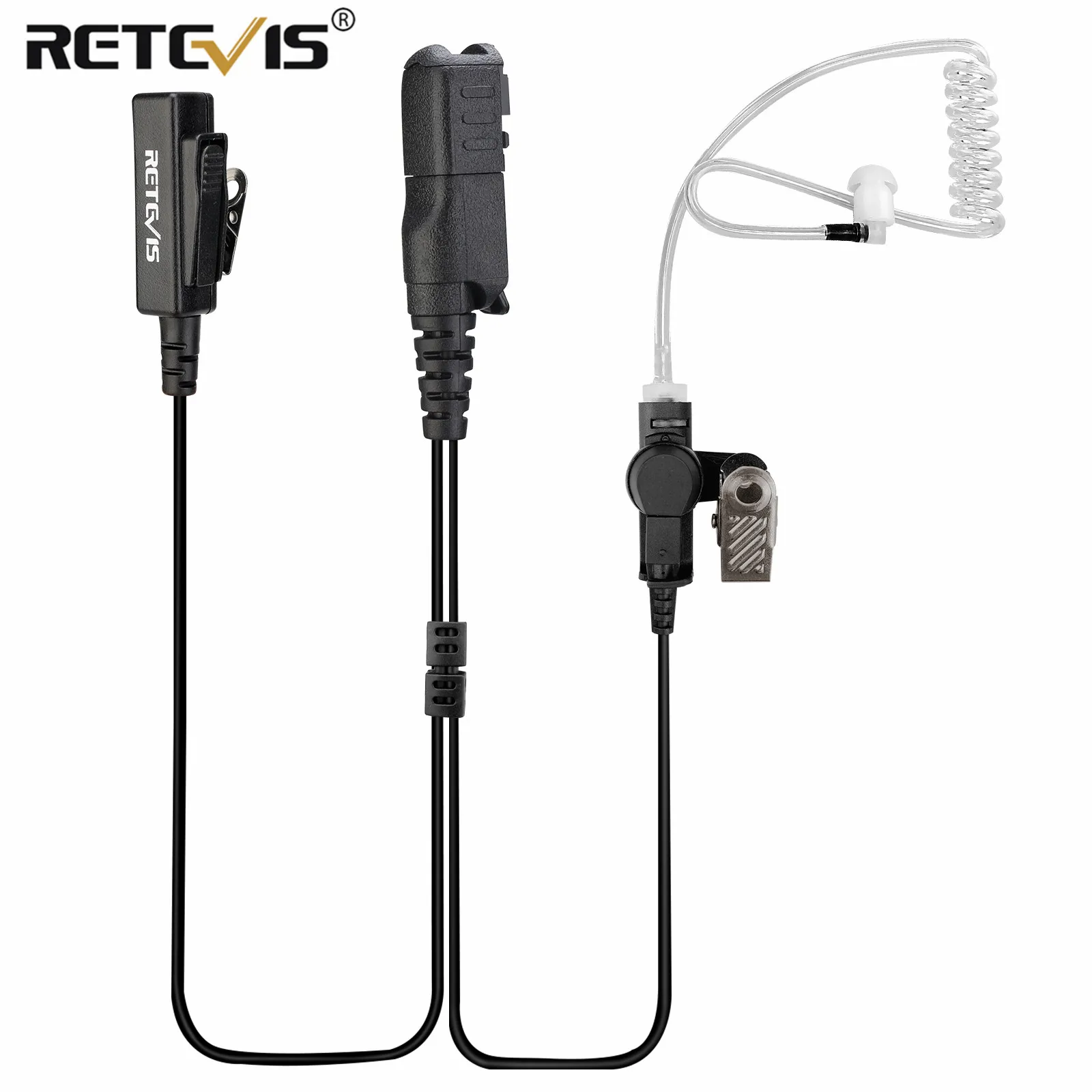 Retevis Walkie Talkie Earpiece Mic/PTT Acoustic Air Tube for Motorola XPR3300 XPR3500 XIR P6620 XIR P6600 E8600 MotoTRBOD EP550