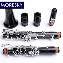 MORESKY Профессиональный кларнет из черного дерева bB тон 17 или 18 ключ Посеребренная медь твердой древесины кларнет M9