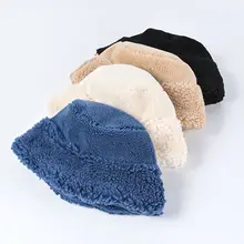 Зимняя теплая шапка в рыбацком стиле из искусственной шерсти для девочек с плоским верхом