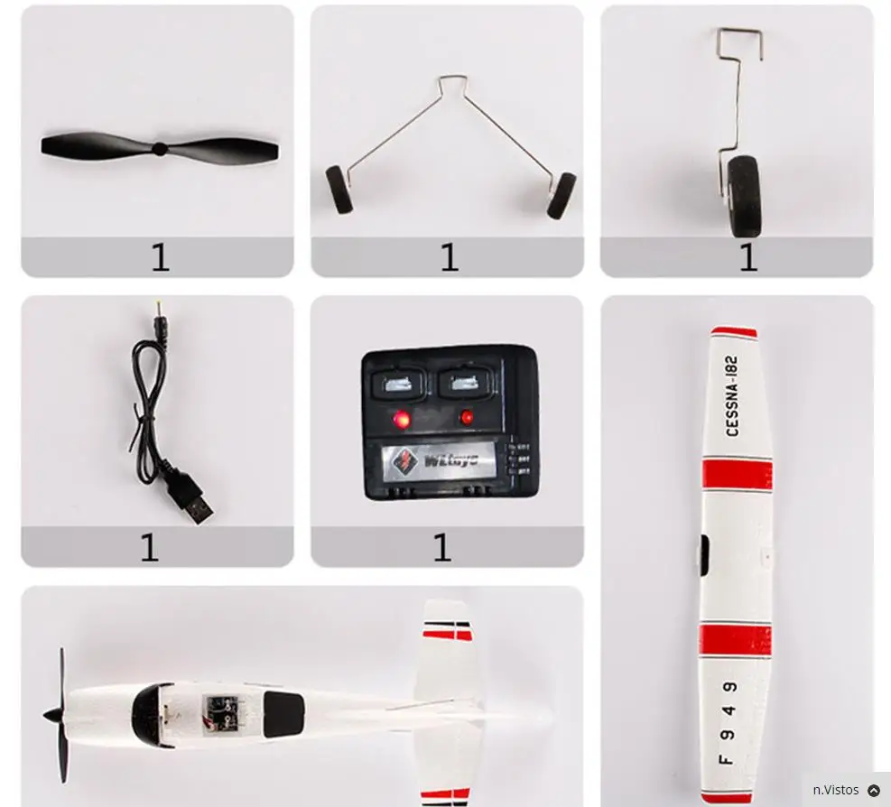 ★バッテリー3本 WLTOYS F949S ジャイロ搭載 モード1送信機付属 CESSNA-182 高性能ラジコン飛行機 プレーン 200M制御 RC 入門機即飛行 練習 ☆バッテリー3本 WLTOYS F949S モード1送信機付属 CESSNA-182 100g以下