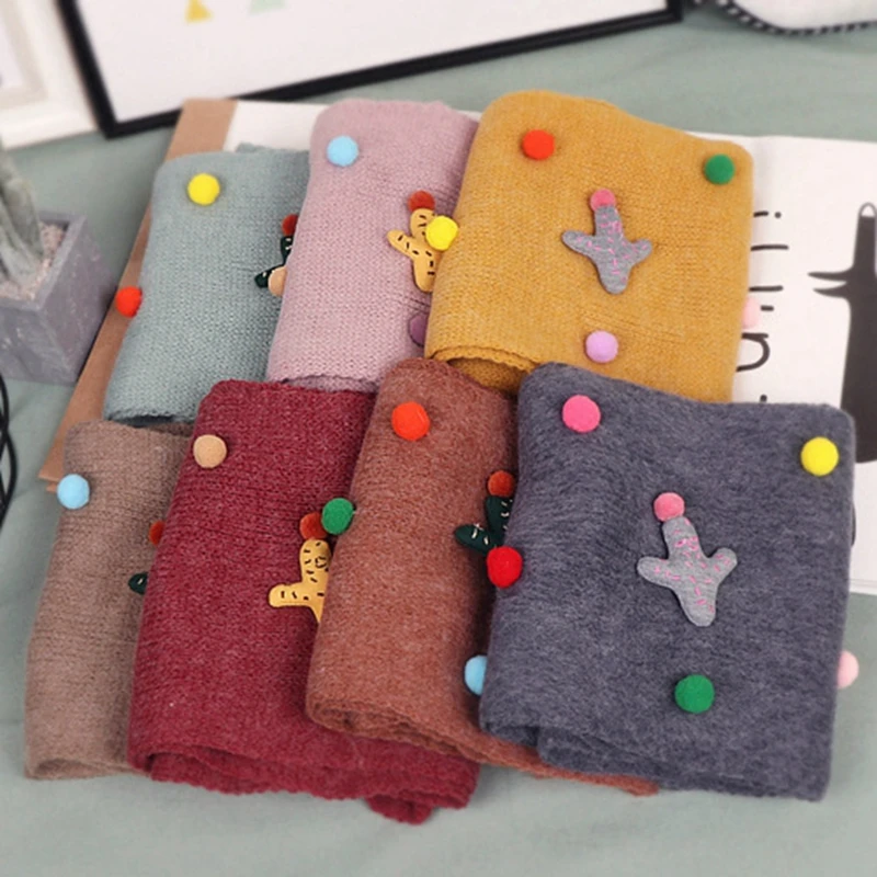 

Kids Child Children's Scarf Scarves for Children Boys Girls Solid Soft Thickened Winter Scarf Warm Cotton Knitted Scarf 2019