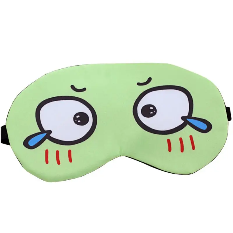 Грустно лягушка зеленая для девушке подарок грустно лягушка 3D маска для глаз мягкий спальный Забавный Косплэй подарок детям на - Цвет: Серебристый