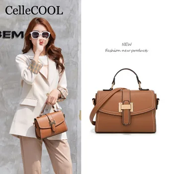 

Simple luxury ladies shoulder bag retro fashion leather zipper shoulder bag handbag lady makeup bag