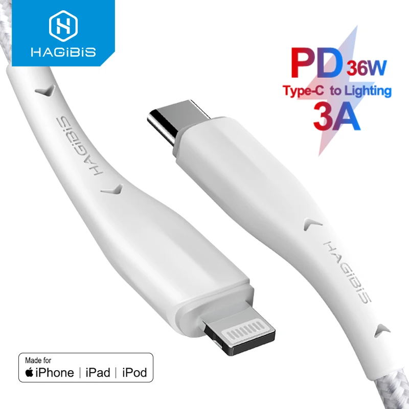 Кабель для быстрой зарядки с USB Type C на Lightning iPhone 11 Pro X XS 8 XR PD36W iPad PD|Кабели мобильных
