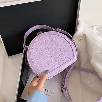 

Mini Round Women Shoulder Messenger Bags Luxury Handbags Women Bags Designer Stone Pattern PU Leather Crossbody Sags For Women