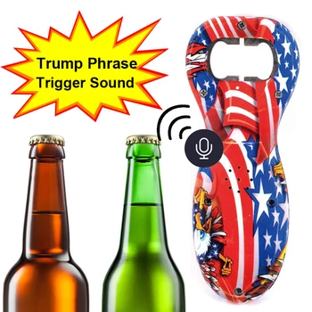 

Novelty Donald Trump Bottle Opener Trump Sound Speaking Talking Phrases Corkscrew American Flag Beer Bottle Opener Toys Gifts