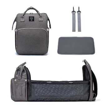 

Diaper Bag Multifunctional Baby Folding Bed Bags Moms and Dads USB Backpack Maternity Nursing Handbag Stroller Bag Drop Shipping