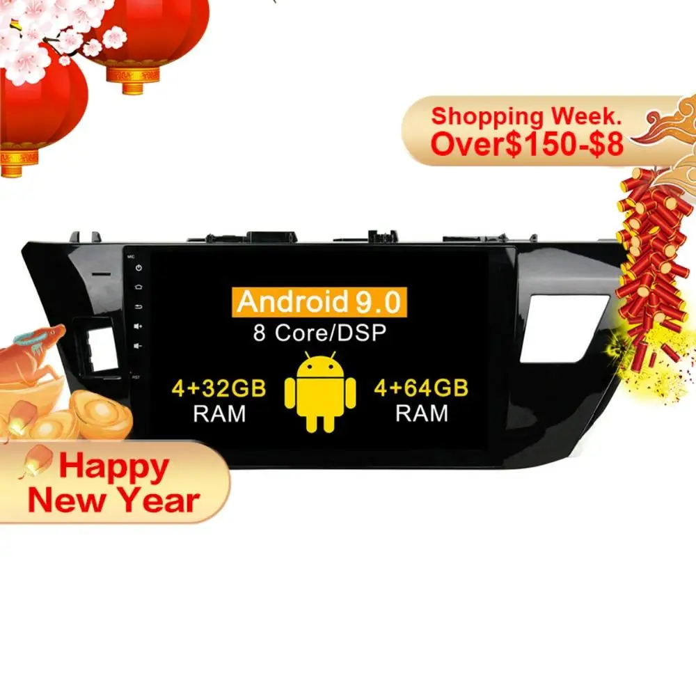 DSP 2 din Android 9 0 4 + 64 автомобильный DVD радио плеер для TOYOTA COROLLA 2014 2015 Автомобильный gps