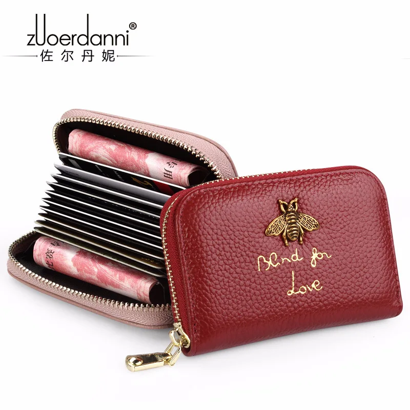 

Korean-style Organ Wallet Genuine Leather Women's Zip Card Package New Style Purse Embossed Leather Card Holder Manufacturers Di