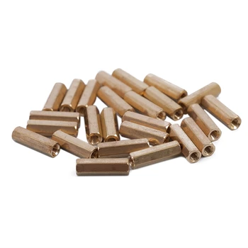

HOT-M3 x 16mm Female Threaded Brass Hex Standoff Pillar Spacer Nut 25pcs