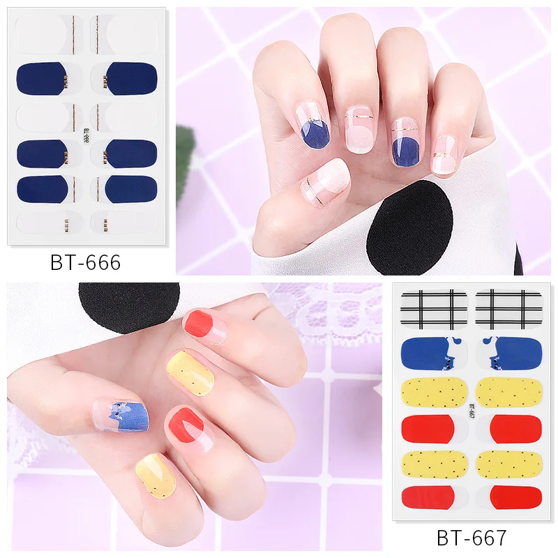

PinPai 30 Colors Nail Gel Polish Effect Sticker French Smile Style Nail Art Sticker Decals Manicure Nails Decoration Sticker