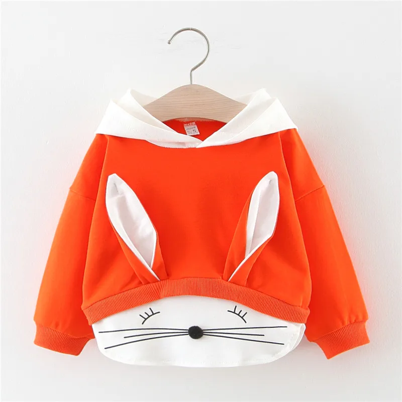 2019 New Spring Autumn Baby Girls Clothes Cotton Hooded Sweatshirt Cartoon Kids Casual Sportswear Infant Clothing