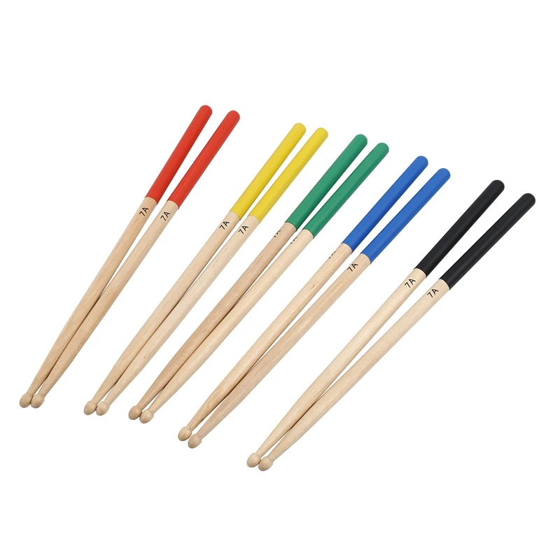 

Dropship-5 Pairs/Set 7A Maple Drum Sticks For Kids/Children, Fit For All Drum Sets Drum Accessories Multi Color