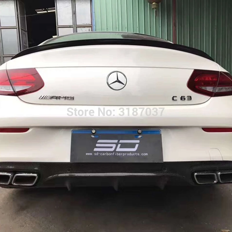 Для Benz W205 две двери C180 C250 C350 C63 ABS пластик Неокрашенный задний спойлер на крыло