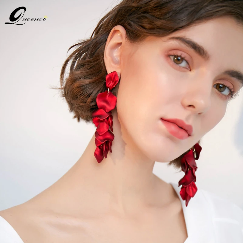 Por nombre Gimnasio Ecología Pendientes grandes rojos para mujer, accesorios para mujer, Aretes largos  coreanos, Aretes de flores - AliExpress Joyería y accesorios