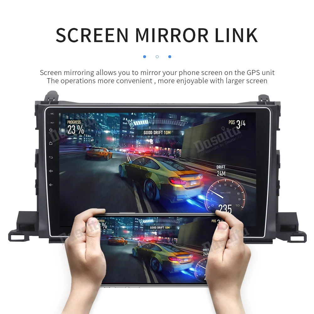 Best 10.2" HD Digital Capacitive Touch Screen Android 9.0 car Stereo Multimedia for Toyota Highlander 2015 2016 GPS Navigation System 9