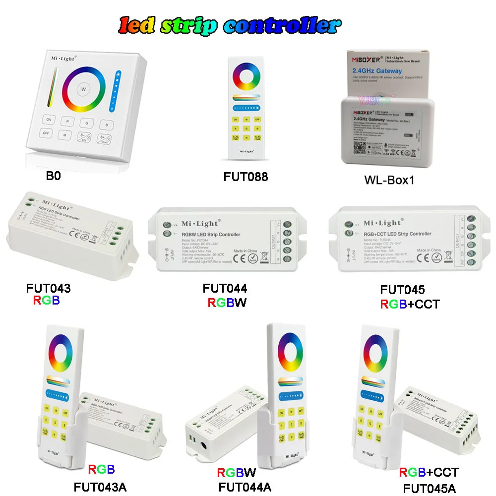 MiBOXER 2,4G беспроводной RGB/RGBW/RGB+ CCT контроллер светодиодной ленты wifi умная панель Дистанционное выключение светильник DC12V-24V
