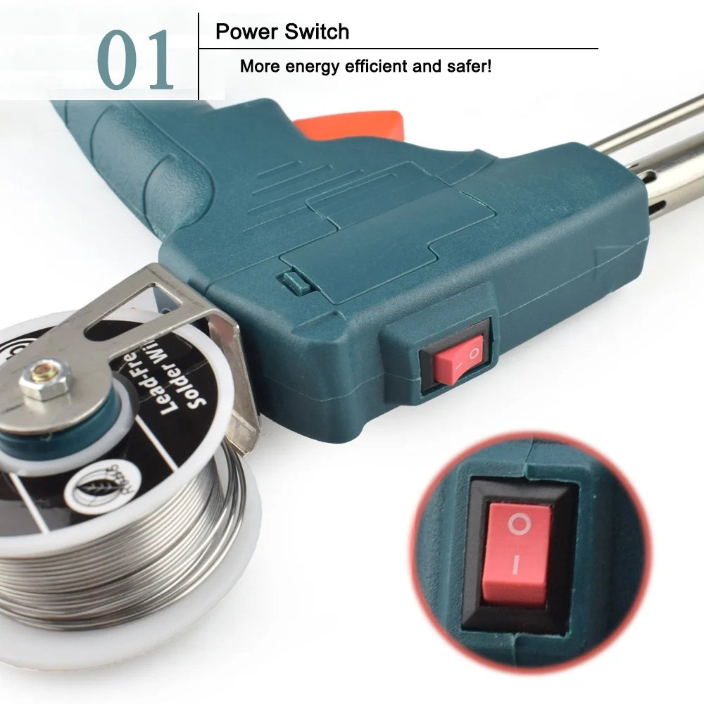 Durable Soldering Iron Suit 60W High Temperature Dark Green Adjustable Electrical Tools Electric Iron Kit Portable
