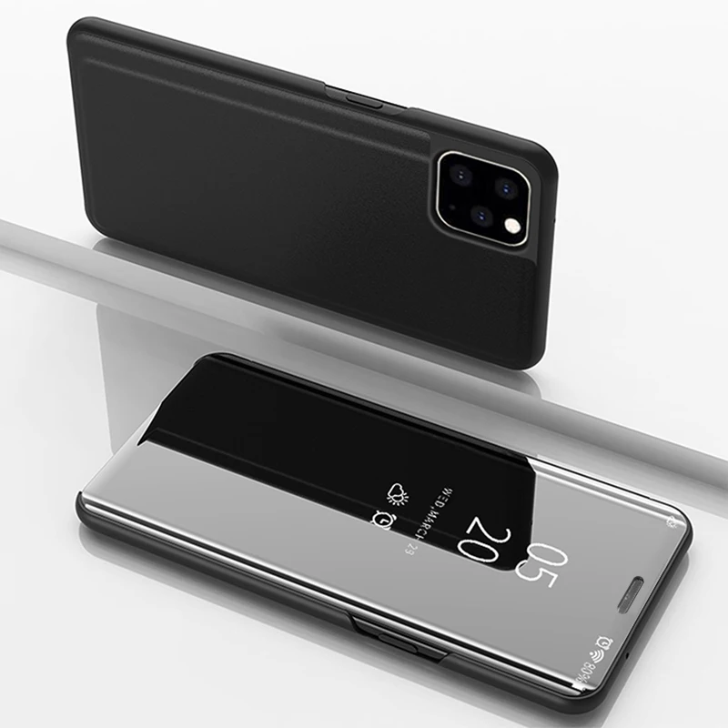 Зеркало Filp Кожаный чехол для Apple iphone 11 iphone 11 Смарт зеркало Книга чехол для iphone 11 pro max Роскошный чехол для телефона оболочка Капа