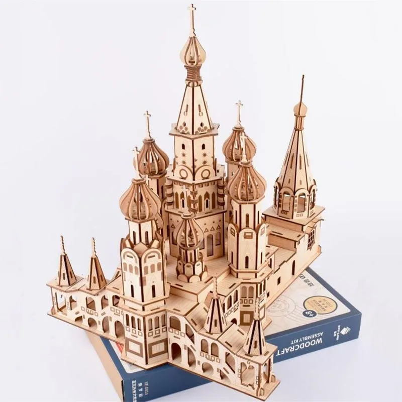 Лазерная резка DIY 3D деревянная модель строительные детские игрушки-Пазлы ручной работы Обучающие игры сборные наборы рождественские подарки на день рождения
