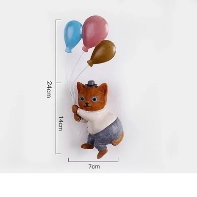 Nordic Rural Resin Crafts Cartoon Animals Wall Hanging 3D Rabbit Wall Decoration Background Wall Sticker Ornament R3125 - Цвет: Светло-желтый