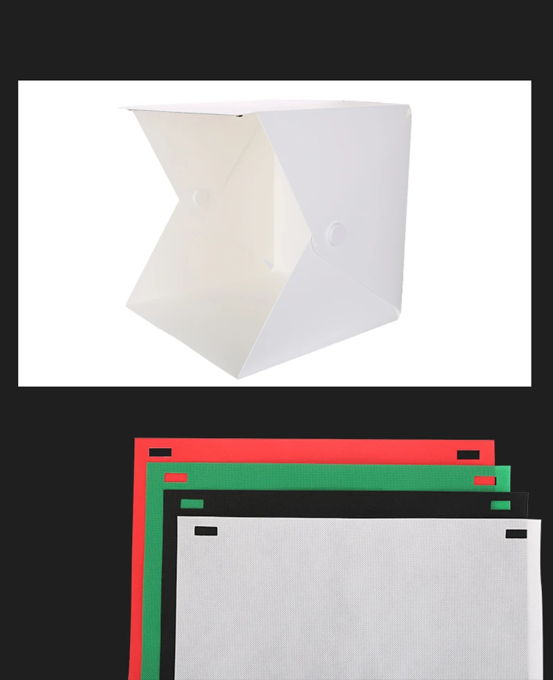 Baolyda 40 см 2 светодиодный фотобокс мини свет для фотостудии коробка белая коробка со светом и яркость регулируемая и 4 студийный фон