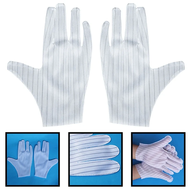 10 пар/упак. анти-статические перчатки двухсторонние полосатые перчатки для мужчин и женщин обслуживание/официанты/водители/ювелирные перчатки