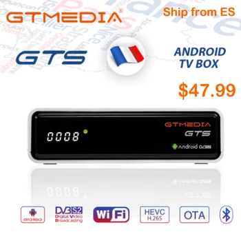 

GTmedia GTS Android 6.0 4K TV BOX Combo DVB-S2 Satellite Receiver Decoder 2GB RAM 8GB ROM Amlogic S905D BT4.0 Smart Set Top box