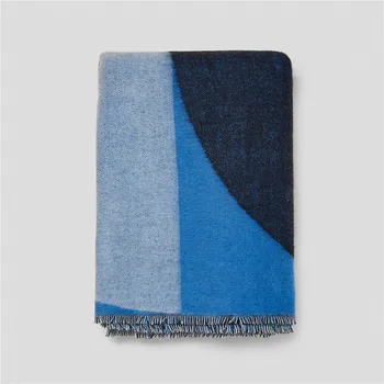 

New hot sell blue semi-round irregular geometric imitation cashmere couple fashion warm shawl scarf