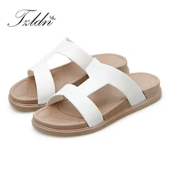 

Women Summer Flat Home Slippers Outside Non-slip Ladies Slipper 2019 New Fashion Casual Shoes Bathroom Slippers Beach Slides