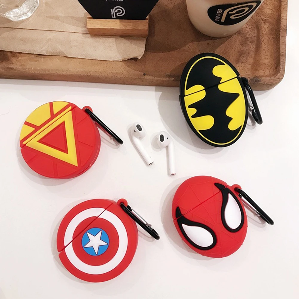 

Fly Superman Earphone Case For Airpods 2 Case Captain America Cartoon for Apple Air pods Case Silicone Headphone Cover