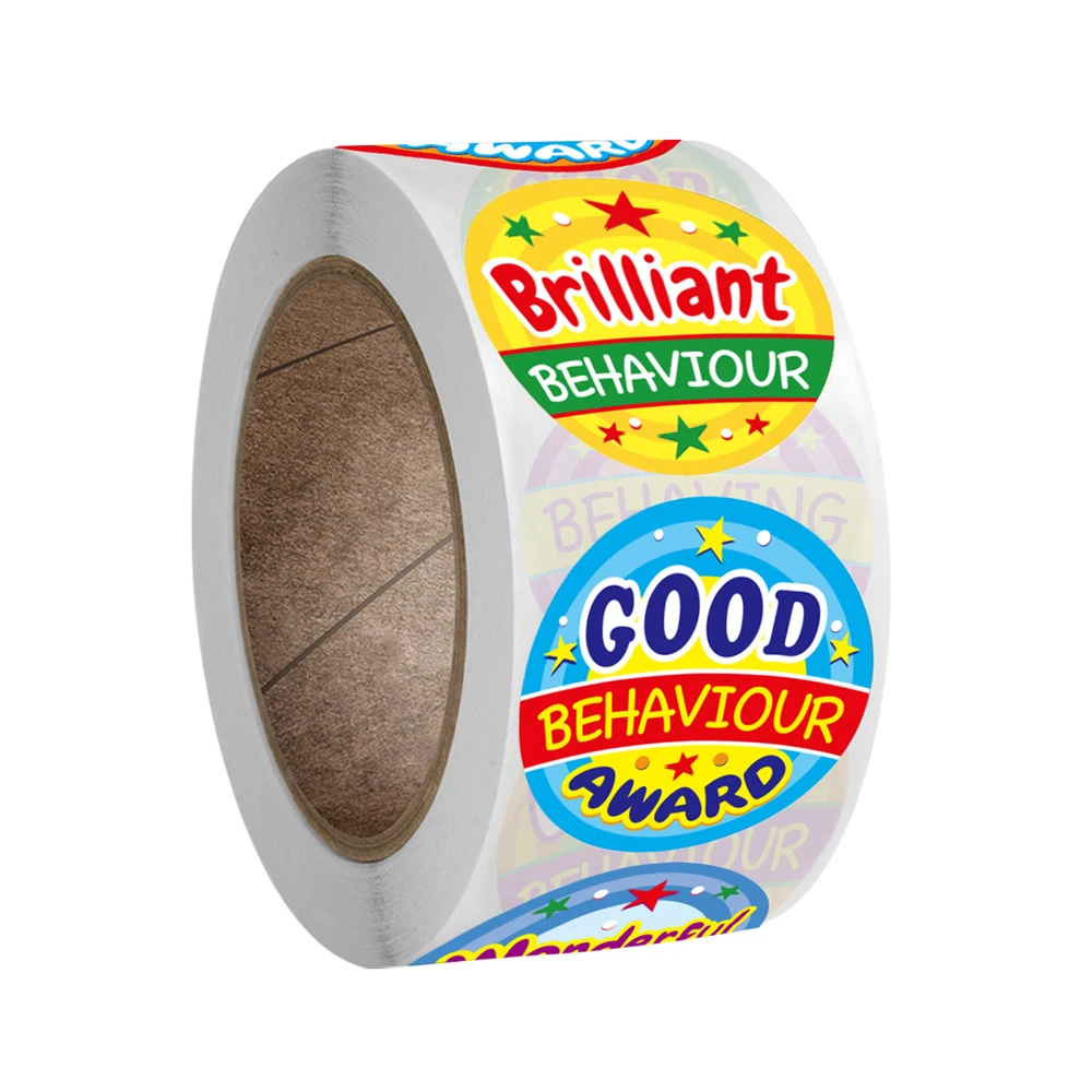 

100-500pcs Reward Sticker Encouragement Sticker Roll for Kids Cute Motivational Stickers for Students Teachers Supply Stationery