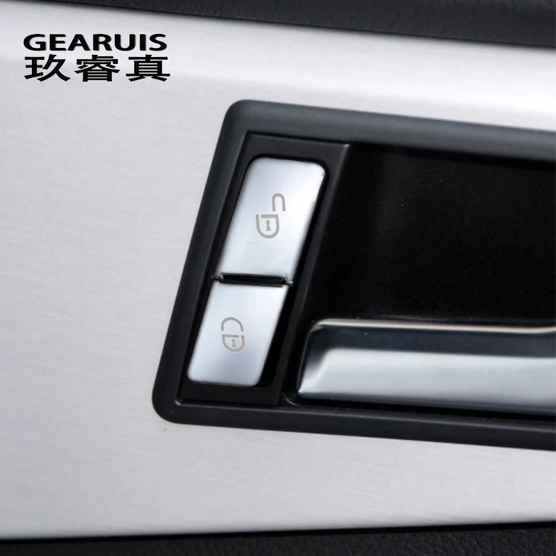 

Стайлинг автомобиля для Mercedes GLK X204, переключатель дверного замка, Центральная кнопка блокировки, крышка ручки, наклейка на ключ, отделка, интерьерные автомобильные аксессуары